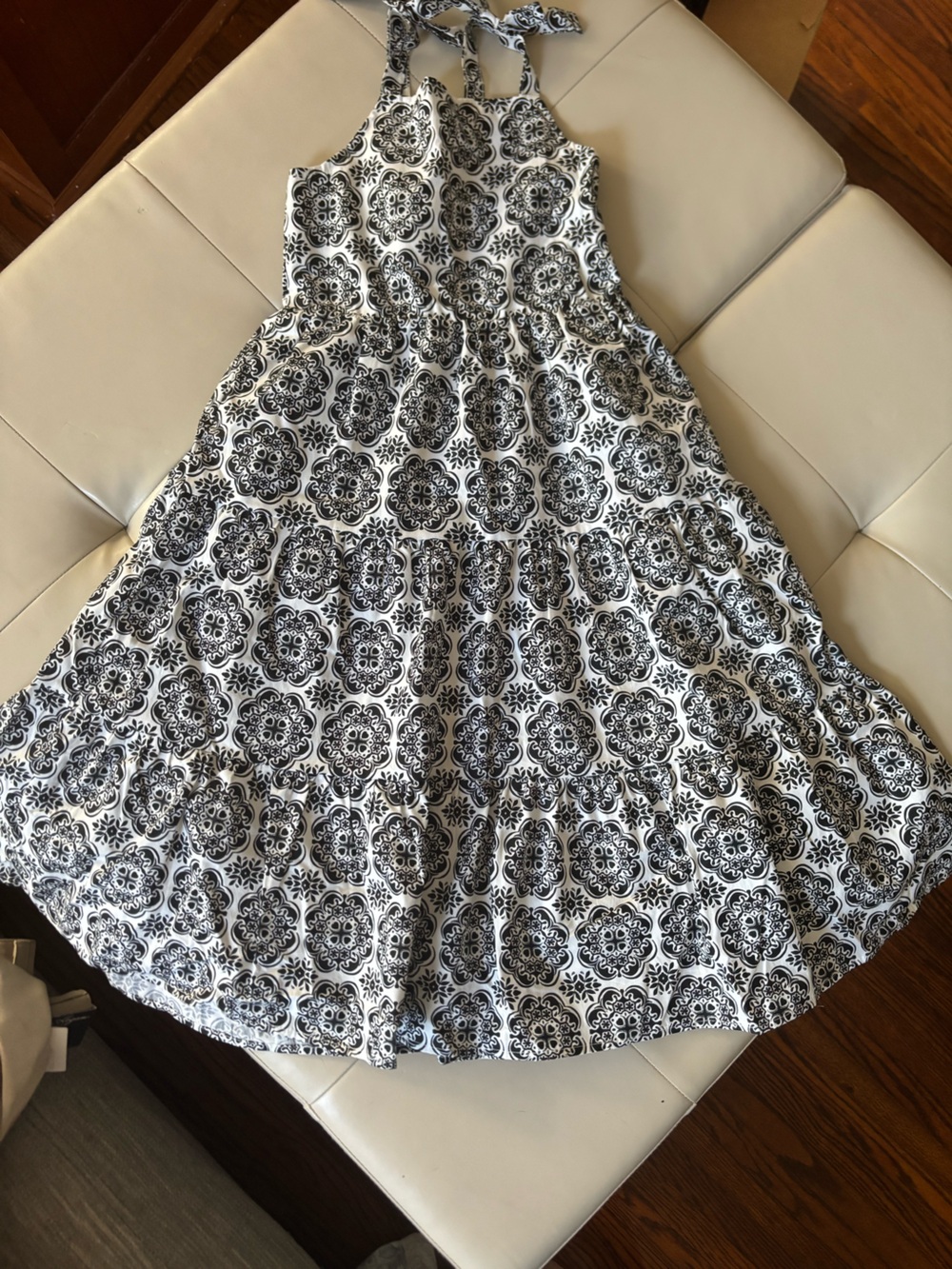 Women's Black & White Printed A-Line Skirt - Unbranded